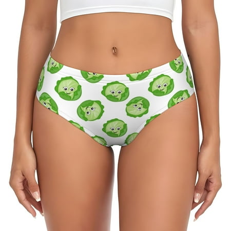 Womens Underwear - bright cabbage cute eyes funny No Show Seamless Underwear for Women  Soft Stretch Womens Panties  Hipster Ladies Panties Bikini Underwear Briefs