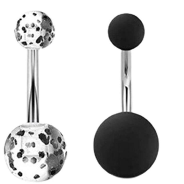 5pcs Stainless Steel Sexy Belly Button Ring Navel Silver Ball Rings Body  Jewelry