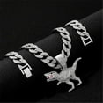 thumbnail image 2 of Men Women Hip Hop Dinosaur Pattern Pendant Necklace with 15mm Cuban Chain HipHop Iced Out Bling Necklaces Fashion Charm Jewelry, 2 of 5