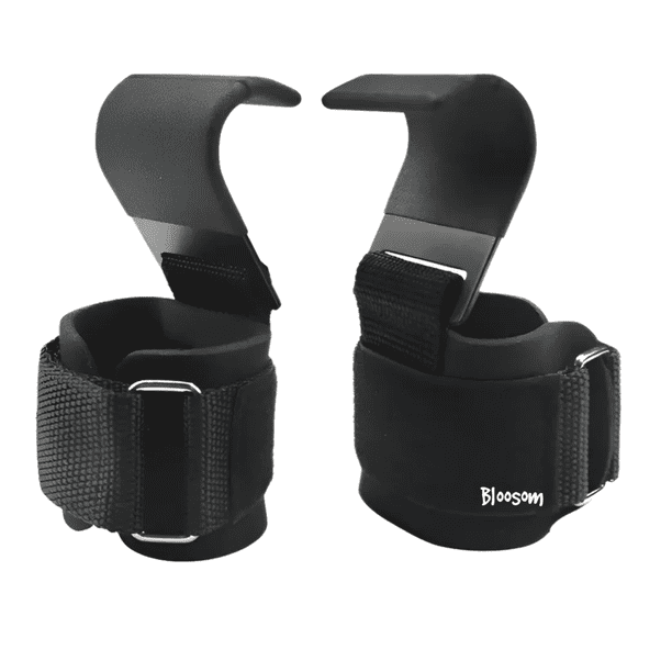 Strap Gancho Muñequera Bloosom Gym Crossfit Pesas Deportiva Gimnasio Negro