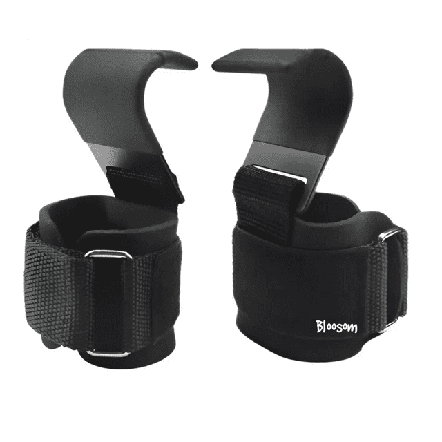 Strap Gancho Muñequera Bloosom Gym Crossfit Pesas Deportiva Gimnasio Negro