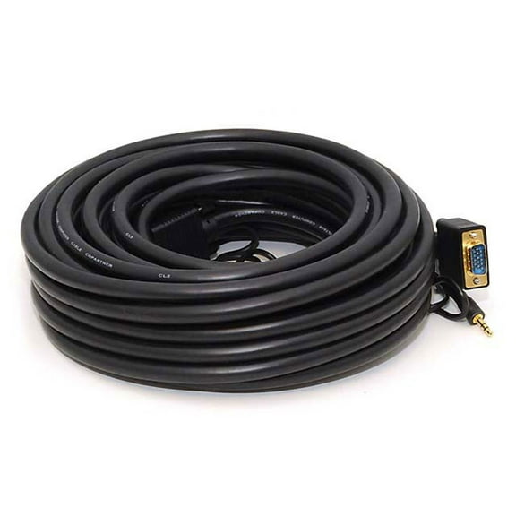 Monoprice Super VGA Cable - 50 Feet - HD15 Male/Male with Stereo Audio and Triple Shielding (Gold Plated)
