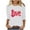 #050-White, variant on Craaazy Women's 3/4 Sleeve Valentines Shirts Love Heart Print Round Neck Tops Gifts