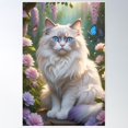 thumbnail image 2 of Majestic Ragdoll Cat In The Garden Â€“ Elegant Feline Outdoor Art Poster Wall Art, Modern Wall Decor For Living Room Bedroom, 12x18 UNFRAMED, 2 of 3