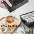 thumbnail image 5 of Large Ice Cube Molds, 3 Pack Whiskey Square Ice Molds, 1.8 Inch Big Ice Cube Tray, Stackable Cocktail Ice Tray with Lid, Easy to Release (Grey), 5 of 8
