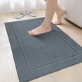 thumbnail image 1 of Canadian Linen Yukon Bath Mats, 2 Pack, 20"x34", Soft Absorbent Bath Mats Washable Lightweight Quick Dry Cotton Shower Picture Frame Design, Dark Grey, 1 of 9