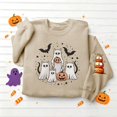 thumbnail image 5 of QUNYINEY Pullover Women Sweatshirt Halloween Pumpkin Cute Ghost Crew Neck Tops Long Sleeve Graphic Fall Loose Fit Sweatshirts, 5 of 5