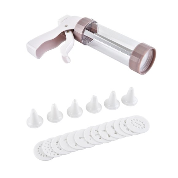 Presse-Cookie Manuel en Plastique pour Biscuits, Outil de Décoration de Gâteaux pour la Maison (Blanc)