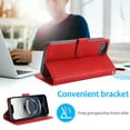 thumbnail image 2 of for iPhone 16e Case Detachable Magnetic Wallet Case with Card Holder, 2 in 1 PU Leather Flip Folio Case with Kickstand Wrist Strap Shockproof Protective Phone Case Cover for iPhone 16e, Red, 2 of 7
