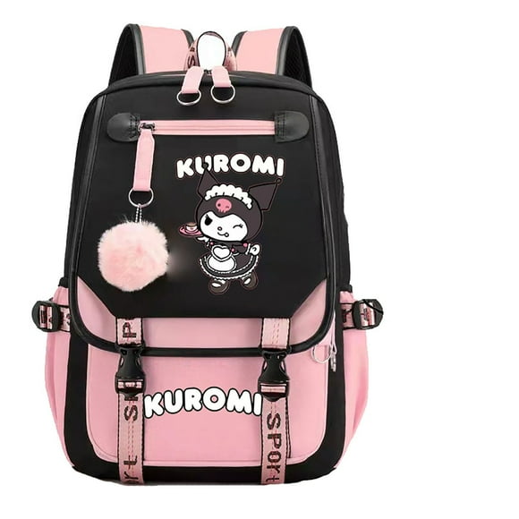 Sanrio Backpack Student Travel Backpack, Casual Sanrio Kuromi Character Bag Cartoon Style Laptop Backpack, Sanrio Themed Back to School Shoulders Backpack for Commuters and Students