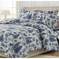 thumbnail image 2 of Tribeca Living 200-GSM Heavyweight Soft Flannel Printed Oversized Duvet Cover Set deer toile navy Queen Wildlife Traditional, 2 of 2