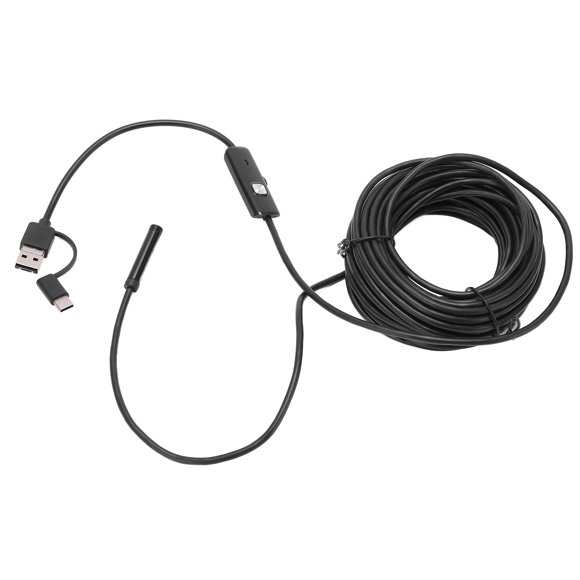 AN100-7 Industrial Endoscope, HD 7mm Flexible USB with 640x480 Resolution Adjustable LED IP67, for DIY Automotive Engine Plumbing Drainage Inspection