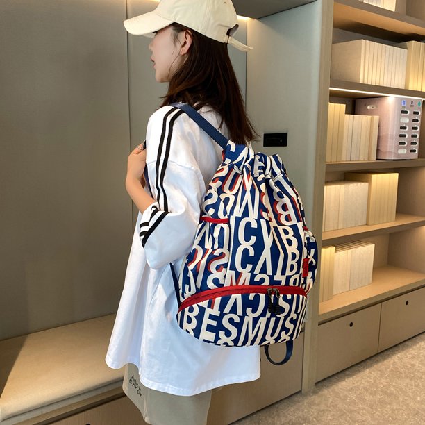 Mochila De Baloncesto Mochila de baloncesto con cordón de gran capacidad con compartimento para zapatos Estilo de letra