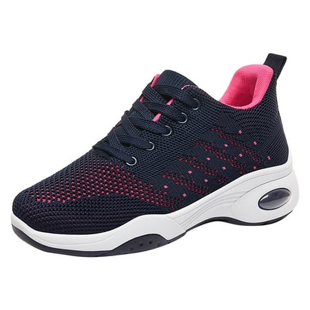 

On Running Shoes Women Fashion Autumn Women Sports Shoes Flat Lightweight Mesh Breathable Comfortable Lace Up Solid Color sneakers for Women MESH Blue