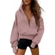 thumbnail image 1 of Sudadera para Mujer PRETTYGARDEN con Media Cremallera y Capucha Corta Rosa Talla S, 1 of 8