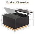 thumbnail image 2 of Aphthongs 35.4" Square Lift Top Coffee Table with LED Lights, Modern High Gloss Coffee Table with Rounded Conner & Hidden Storage, Multi-Function Coffee Table Living Room Furniture, Black, 2 of 10