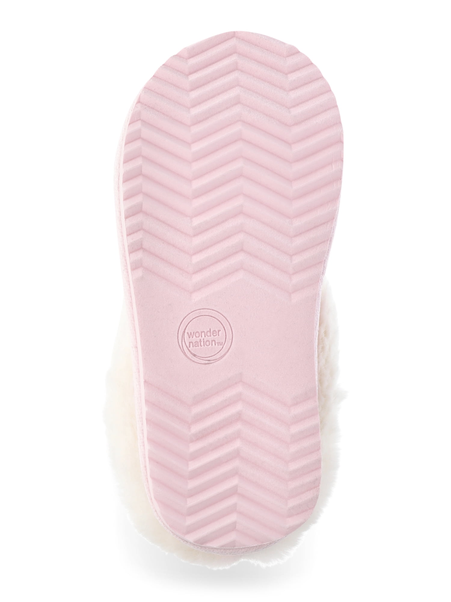 Wonder Nation Toddler Girls Slippers with Faux Fur Trim