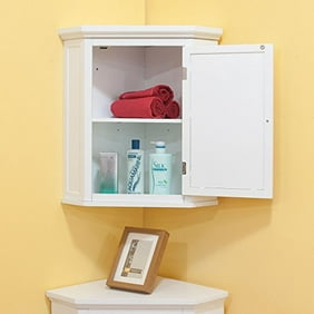Kleankin Triangle Corner Mirror Medicine Cabinet Wall Mounted With Door 3 Shelves Multipurpose Storage Organizer For Bathroom Walmart Com Walmart Com