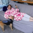 thumbnail image 3 of Wearable Oversized Blanket,Pink Breast Cancer Wearable Blanket Hoodie for Adults,Cozy Hooded Blankets with Super Pockets,Super Warm Fuzzy Pullover for Women & Men, 3 of 6