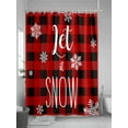 thumbnail image 5 of Red Black Plaid Christmas Small Stall Shower Curtain, Waterproof Shower Curtains for Bathroom, Xmas Snowflake Winter Washable Fabric Cloth Bath Curtain for Bathtub Decoration with Hooks 36x78 Inches, 5 of 6