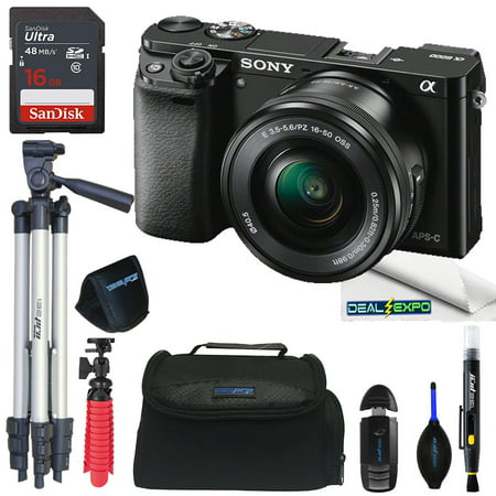 Sony Alpha a6000 Mirrorless Digital Camera with 16-50mm Lens (Black) + Expo Advanced Kit