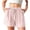 Pink, variant on Admvng Womens Casual Striped Shorts Drawstring Waist Everyday Wear