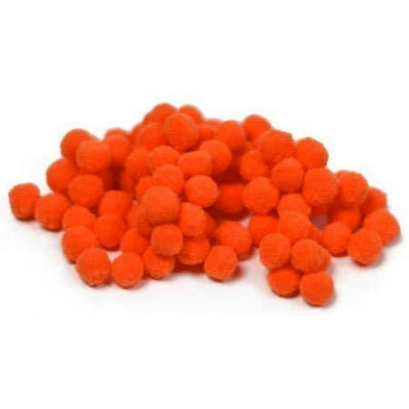 Pepperell Craft Pom Poms - Pkg of 100, 1", Orange