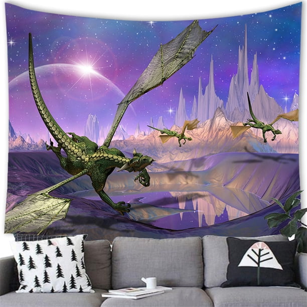 Tapiz, Tapiz psicodélico de animales medievales para colgar en la pared para dormitorio, sala de estar, dormitorio universitario, decoración 100X70CM
