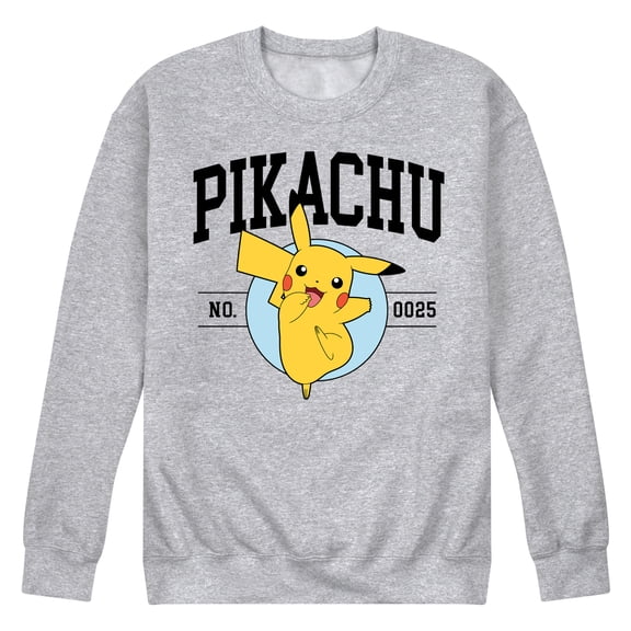 Pokémon - Pikachu Collegiate - Men's Crew Neck Fleece Pullover