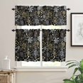thumbnail image 2 of Christmas Snowflakes Kitchen Curtains and Valances Set, Gold White Black Abstract Winter Snow Rod Pocket Window Valance Window Curtain Panels for Living Room Bedroom Laundry, 27.5x36in, 3 Pieces, 2 of 7