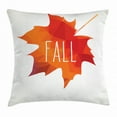 thumbnail image 1 of Autumn Throw Pillow Cushion Cover, Low Poly Maple Leaf Design in Warm Colors on Off White Background, Decorative Square Accent Pillow Case, 18 X 18 Inches, Burnt Orange and Off White, by Ambesonne, 1 of 2