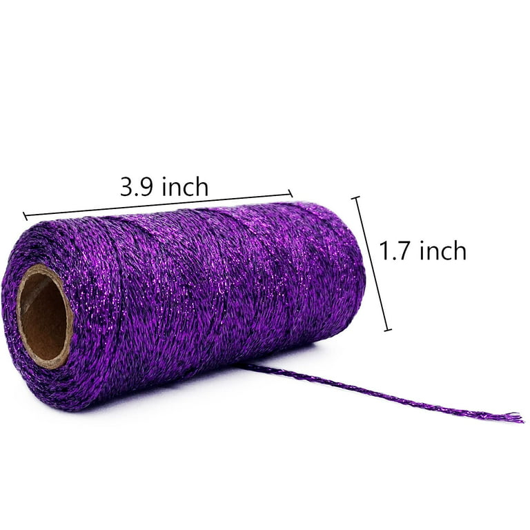 110Yards/328Feet Sparkling Pink String Twine for DIY Crafts Metallic Bakers  Twine Yarn Wrapping Party Home Decoration