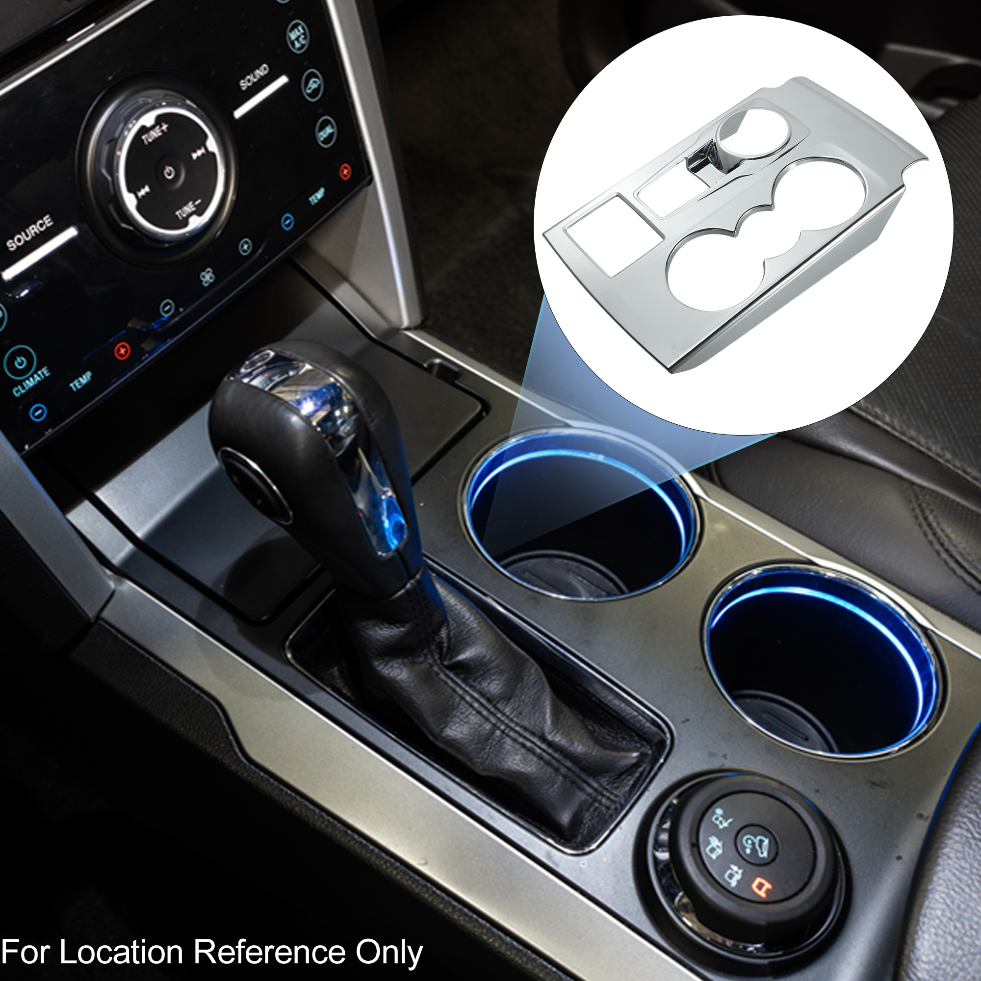 Center Console Gear Shift Panel Trim Cover Sticker Decal for Ford Bronco Sport 2021-2022 Interior Decoration Silver Tone