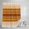 thumbnail image 3 of Shower Curtains for Bathroom, Burnt Orange Ombre Stripe Waterproof Fabric Shower Curtain, Farmhouse Striped Gradient Decorative Bathroom Curtain for Bathtub, 72"x84", No Hooks Included, 3 of 9