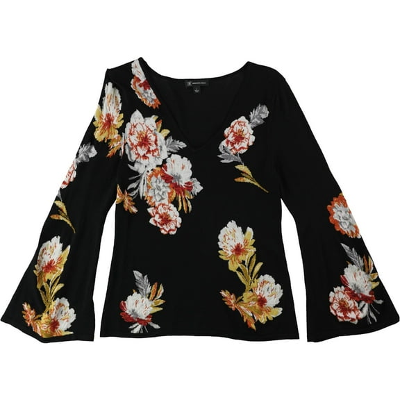 I.N.C Womens Bell-Sleeve Pullover Blouse, Multicoloured, Small