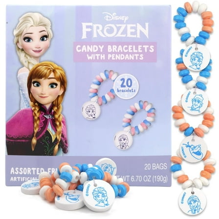 Disney Frozen Candy Bracelets, Birthday Party Favors, 20 Count, 6.70 Ounce Box