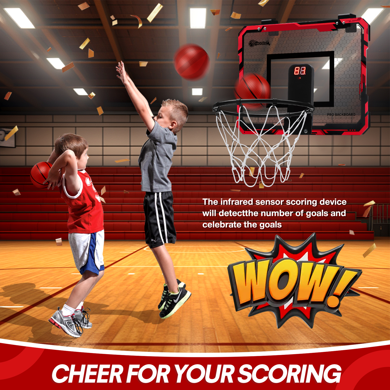 Ayieyill Mini Door Basketball Hoop with 3 Balls photo 2