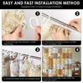 thumbnail image 6 of Dznils Floral Shower Curtain with Hooks, Farmhouse Patchwork Fabric Bathroom Curtain, Brown, 72" x 72", 6 of 7