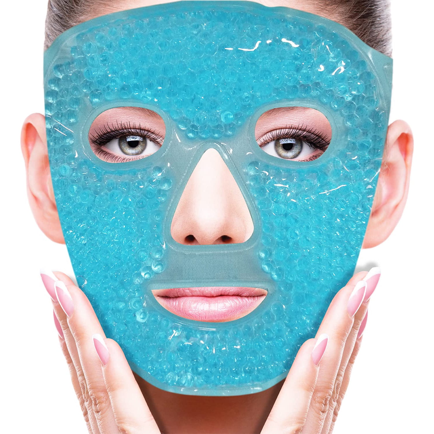 Uralili Ice Face Mask for Woman Man, Heated Warm Cooling Reusable Gel