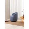 thumbnail image 3 of Swivel Accent Chair, Modern Teddy Fabric Upholstered Armchair Lounge Chair with Metal Base and Padded Cushion Comfy Single Sofa Chair with 360 Degree Swiveling Accent Chair for Living Room, Light Blue, 3 of 7