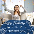 thumbnail image 6 of Gresahom Birthday Gift for Women Blanket, Happy Birthday Decoration Throw Blankets, Birthday Gifts for Men Mother Daughter Grandma, Soft Lightweight Cozy Birthday Blanket " Navy Blue(60"x80"), 6 of 7