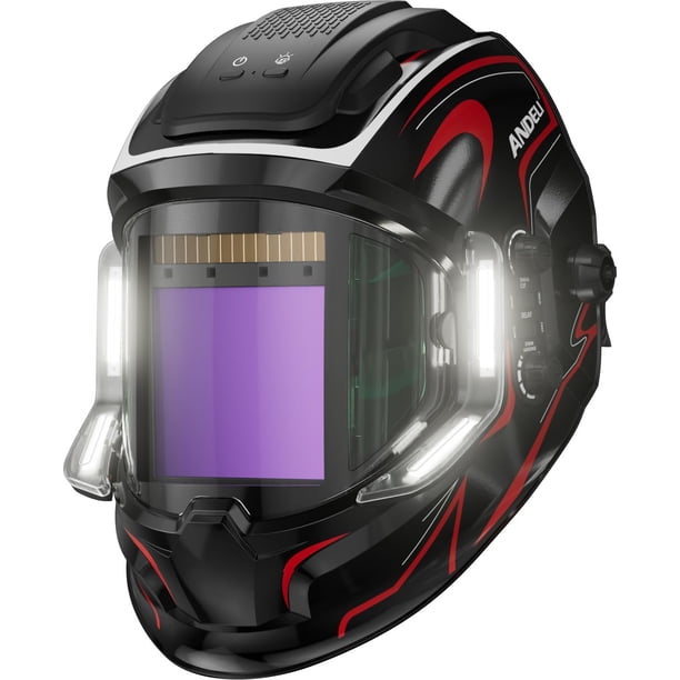 Casco de soldadura ANDELI con 4 luces LED, oscurecimiento automático, color verdadero