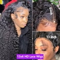 thumbnail image 3 of Peluca de cabello humano de onda profunda para mujeres negras, pelo rizado con malla Frontal 13x6, sin pegamento, HD, transparente, 13x4, 3 of 3