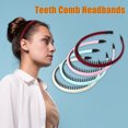thumbnail image 2 of 4 Uds Diademas con peine de dientes Unique Bargains para mujer antideslizantes Rojo vino Beige rosa azul, 2 of 7