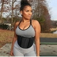 thumbnail image 6 of VASLANDA Latex Waist Trainer Corset Latex Waist Cinchers - Workout Sport Waistband Underbust Tummy Control Shapewear, 6 of 8