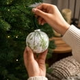thumbnail image 5 of 2026 Christmas Home Party Decor 8CM Toile Print Fabric Wrapped Christmas Ornaments Balls 6PCS Vintage Chinoiserie Xmas Tree Hanging Decorations With Velvet Ribbon Celebration Party Supplies, 5 of 7