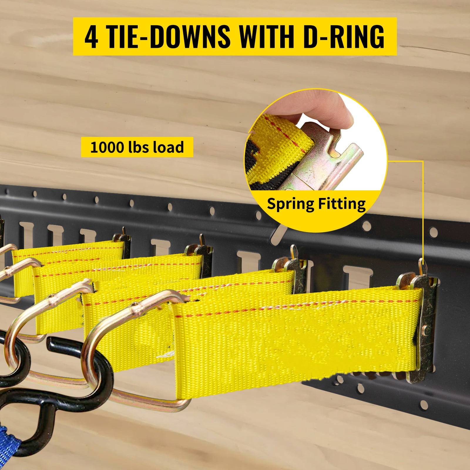 VEVOR E-Track Tie Down Rail Kit 18PCs 5' E Track Rails Enclosed Cargo Trailer