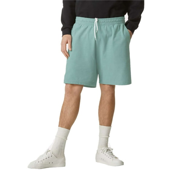 American Apparel Men Pique Gym Shorts with Pockets, Relaxed Fit Cotton Athletic Pant, Arctic, S