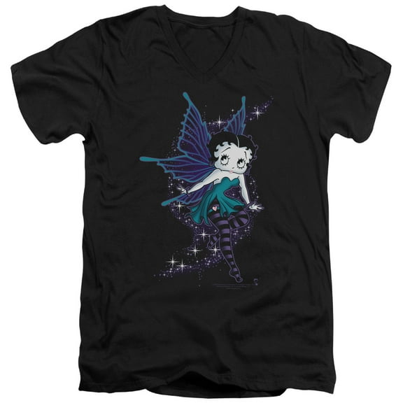 Betty Boop Sparkle Fairy S/S Adult V-Neck T-Shirt Black