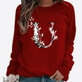 thumbnail image 2 of Pompotops Hiver Femmes Décontracté Manches Longues Hauts Dames Imprimé Chandail en Molleton Blouse Tee Chandail Liquidation, 2 of 4
